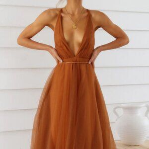 Summer Cinderalla Midi Dress Chocolate | Hello Molly